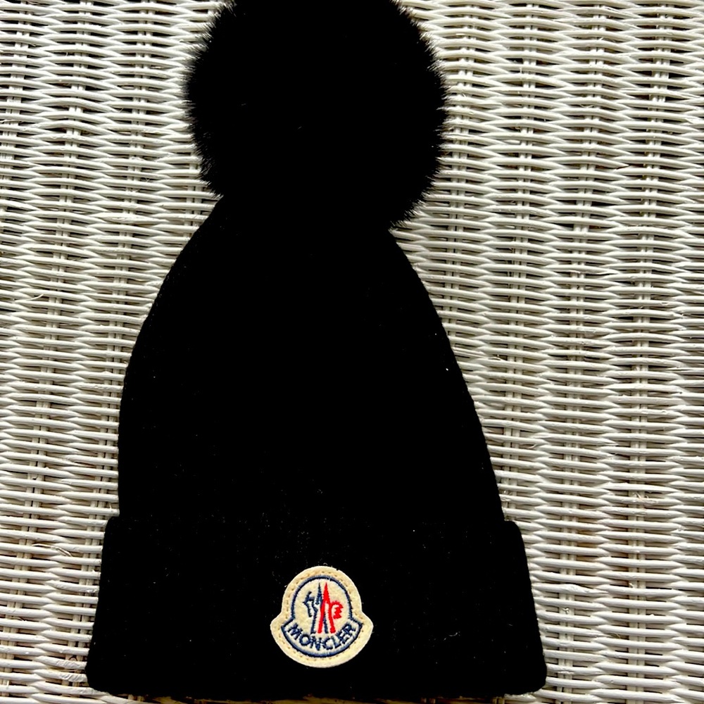 Moncler Black Pom-Pom Beanie